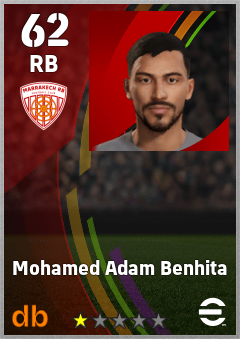Mohamed Adam Benhita — RB, OVR 62, MAX 62
