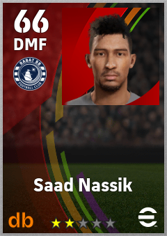 Saad Nassik — DMF, OVR 66, MAX 66