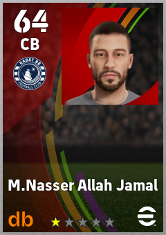 M.Nasser Allah Jamal — CB, OVR 64, MAX 64