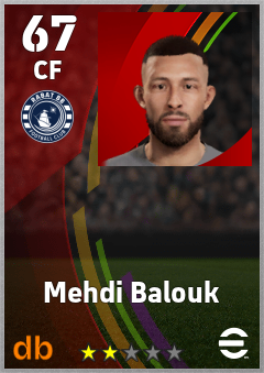 Mehdi Balouk — CF, OVR 67, MAX 67