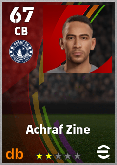 Achraf Zine — CB, OVR 67, MAX 67
