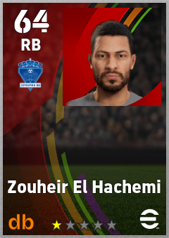 Zouheir El Hachemi — RB, OVR 64, MAX 64