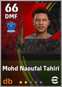 Mohd Naoufal Tahiri — DMF, OVR 66, MAX 66