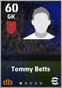Tommy Betts — GK, OVR 60, MAX 60