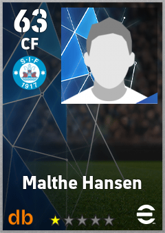 Malthe Hansen — CF, OVR 63, MAX 63