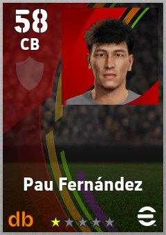 Pau Fernández — CB, OVR 58, MAX 58