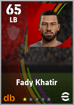 Fady Khatir — LB, OVR 65, MAX 65