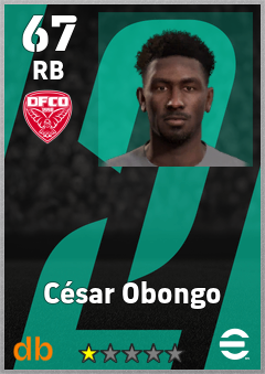 César Obongo — RB, OVR 67, MAX 67