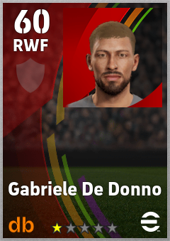 Gabriele De Donno — RWF, OVR 60, MAX 60