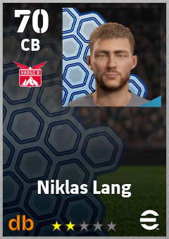Niklas Lang — CB, OVR 70, MAX 70