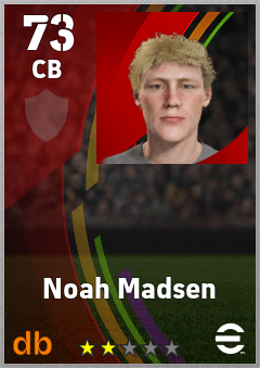 Noah Madsen — CB, OVR 73, MAX 73