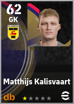Matthijs Kalisvaart — GK, OVR 62, MAX 62