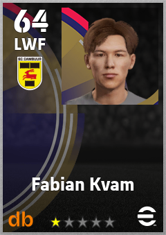 Fabian Kvam — LWF, OVR 64, MAX 64