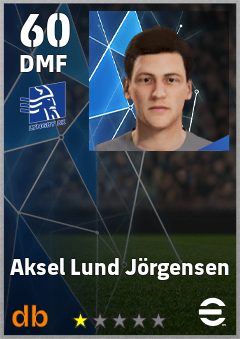 Aksel Lund Jörgensen — DMF, OVR 60, MAX 60