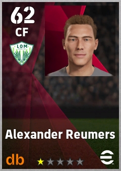 Alexander Reumers — CF, OVR 62, MAX 62