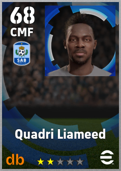 Quadri Liameed — CMF, OVR 68, MAX 68