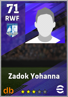 Zadok Yohanna — RWF, OVR 71, MAX 71