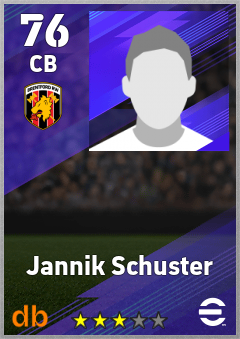 Jannik Schuster — CB, OVR 76, MAX 76