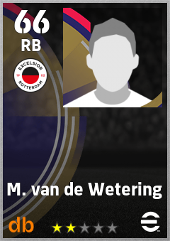 M. van de Wetering — RB, OVR 66, MAX 66