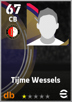 Tijme Wessels — CB, OVR 67, MAX 67