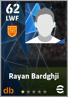 Rayan Bardghji — LWF, OVR 62, MAX 62