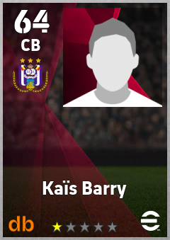 Kaïs Barry — CB, OVR 64, MAX 64