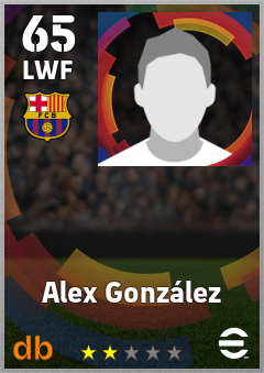Alex González — LWF, OVR 65, MAX 65