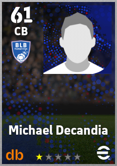 Michael Decandia — CB, OVR 61, MAX 61