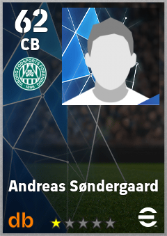 Andreas Søndergaard — CB, OVR 62, MAX 62