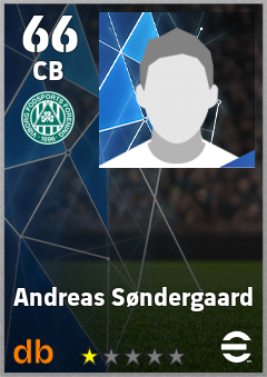 Andreas Søndergaard — CB, OVR 66, MAX 66
