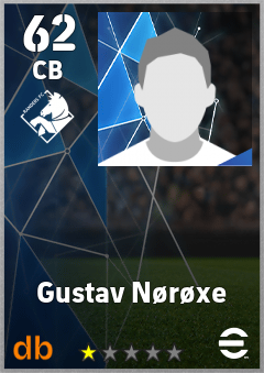 Gustav Nørøxe — CB, OVR 62, MAX 62