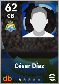 César Díaz — CB, OVR 62, MAX 62