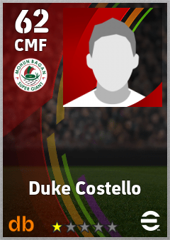 Duke Costello — CMF, OVR 62, MAX 62