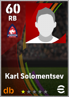Karl Solomentsev — RB, OVR 60, MAX 60