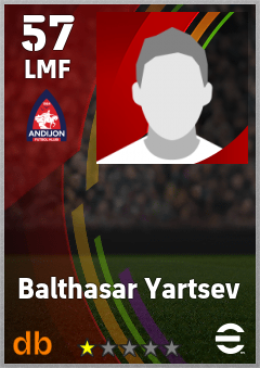 Balthasar Yartsev — LMF, OVR 57, MAX 57