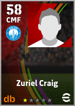 Zuriel Craig — CMF, OVR 58, MAX 58