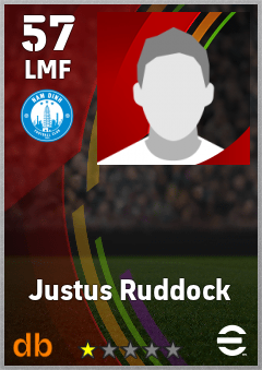 Justus Ruddock — LMF, OVR 57, MAX 57