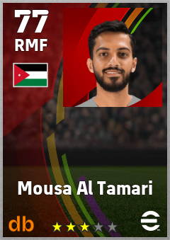 Mousa Al Tamari — RMF, OVR 77, MAX 77