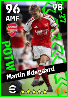 Martin Ødegaard — AMF, OVR 96, MAX 98