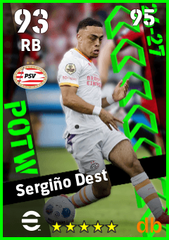 Sergiño Dest — RB, OVR 93, MAX 95