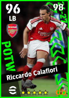 Riccardo Calafiori — LB, OVR 96, MAX 98