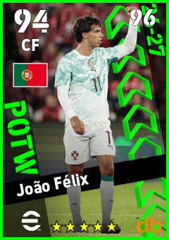 João Félix — CF, OVR 94, MAX 96