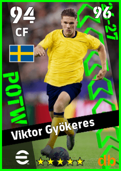 Viktor Gyökeres — CF, OVR 94, MAX 96