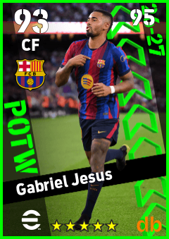 Gabriel Jesus — CF, OVR 93, MAX 95