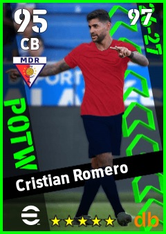 Cristian Romero — CB, OVR 95, MAX 97