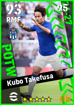 Kubo Takefusa — RMF, OVR 93, MAX 95