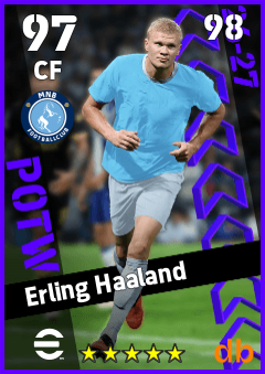 Erling Haaland — CF, OVR 97, MAX 98