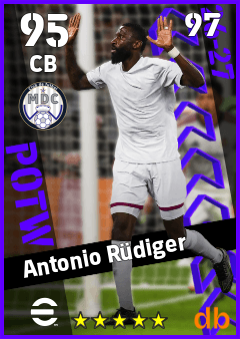 Antonio Rüdiger — CB, OVR 95, MAX 97