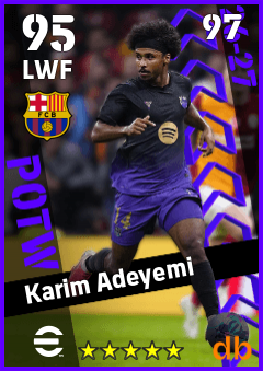 Karim Adeyemi — LWF, OVR 95, MAX 97