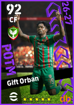 Gift Orban — CF, OVR 92, MAX 92